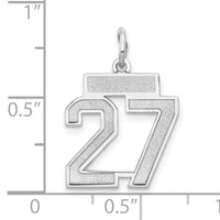 14kw Small Satin Number 27 Charm-WSS27