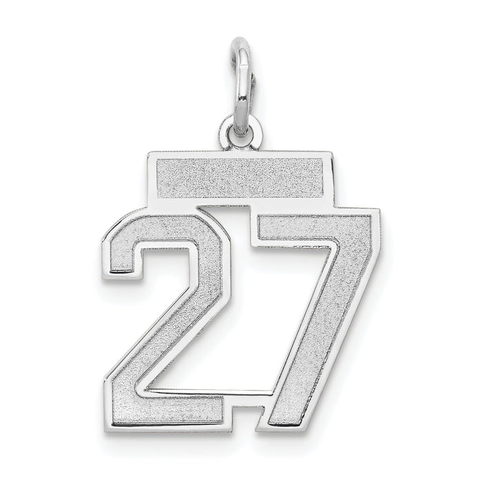 14kw Small Satin Number 27 Charm-WSS27