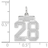 14kw Small Satin Number 28 Charm-WSS28