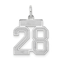 14kw Small Satin Number 28 Charm-WSS28