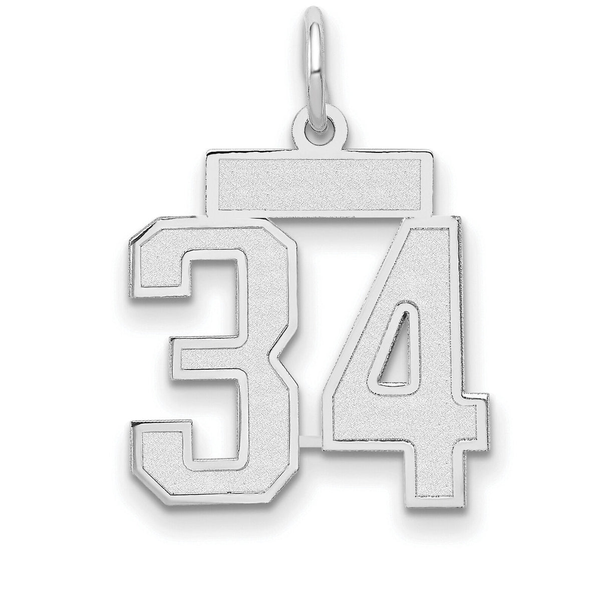 14kw Small Satin Number 34 Charm-WSS34