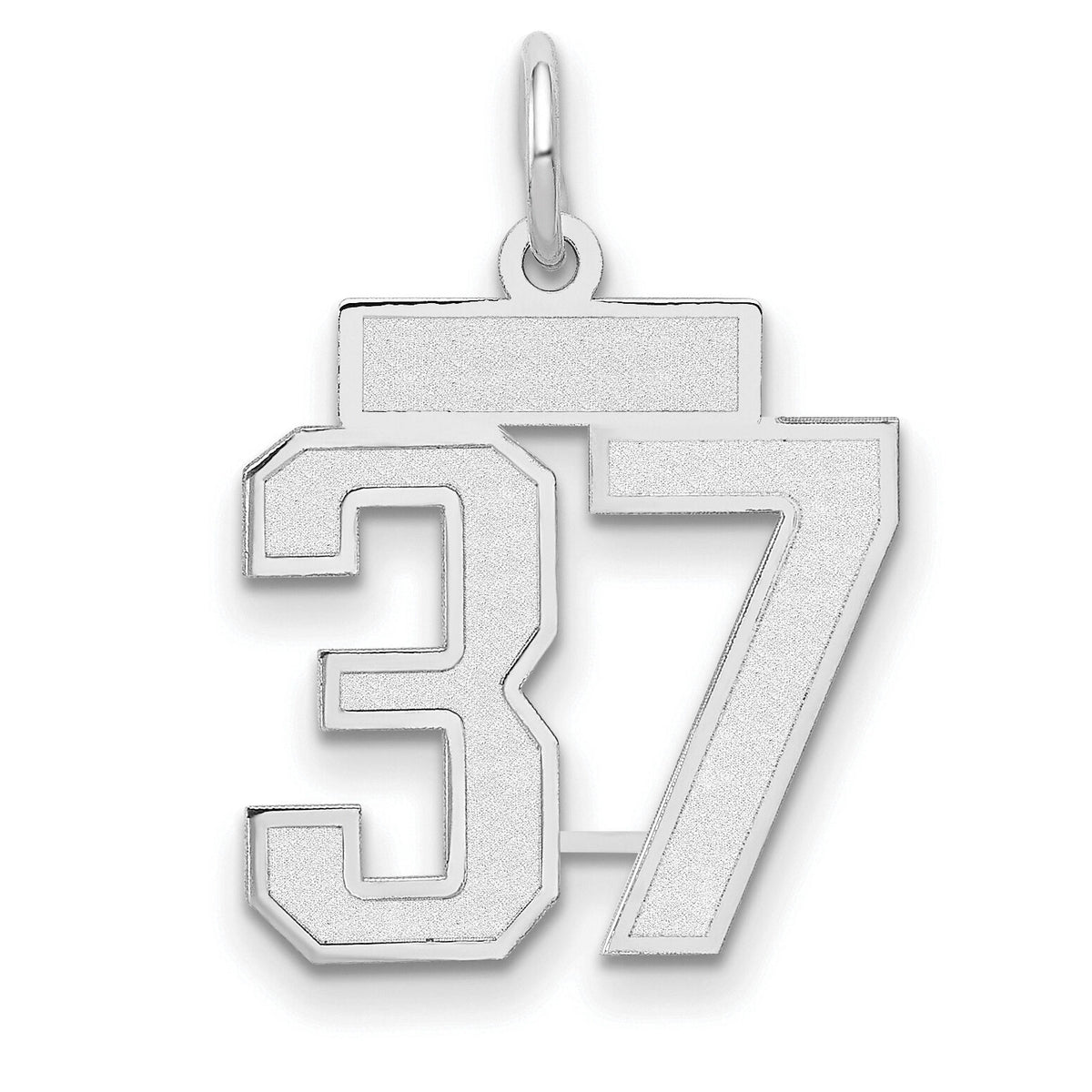 14kw Small Satin Number 37 Charm-WSS37