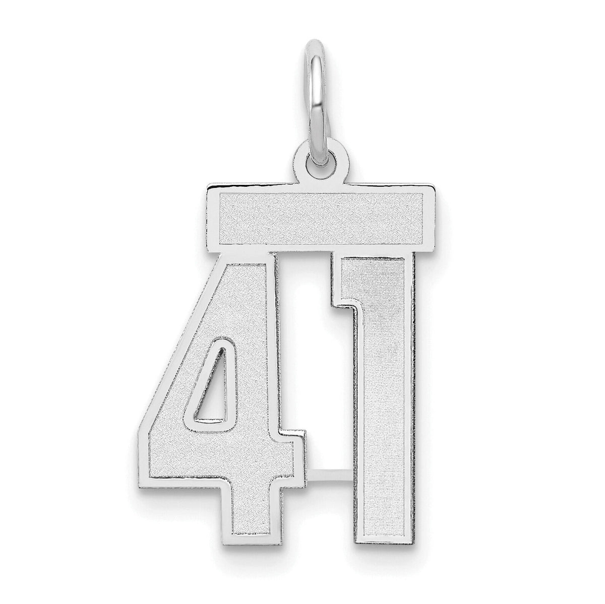 14kw Small Satin Number 41 Charm-WSS41