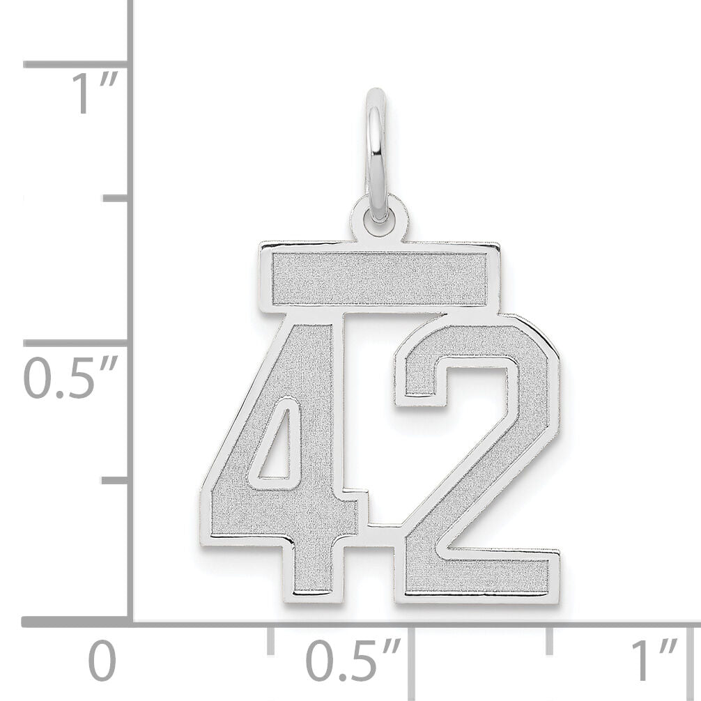 14kw Small Satin Number 42 Charm-WSS42