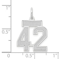 14kw Small Satin Number 42 Charm-WSS42