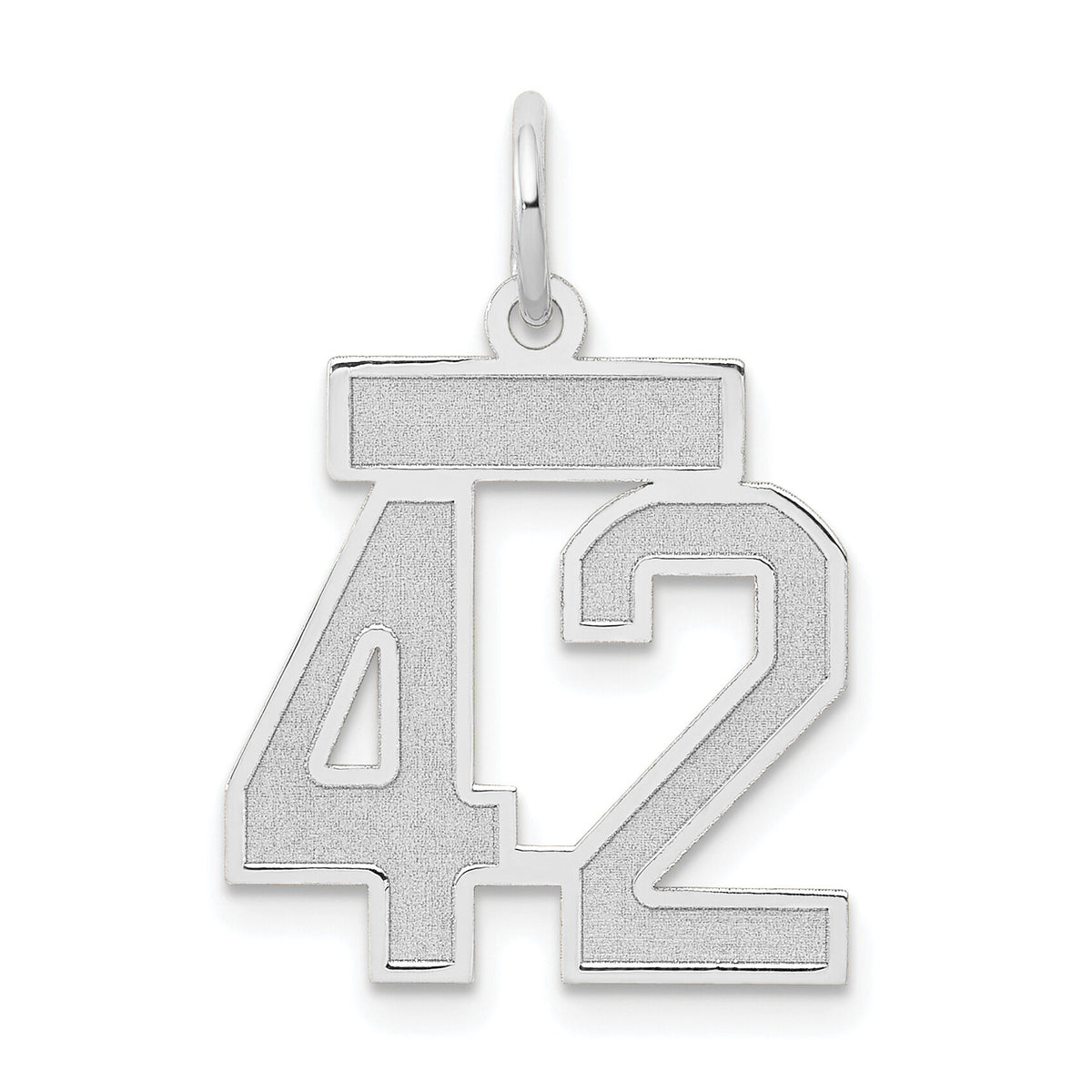14kw Small Satin Number 42 Charm-WSS42