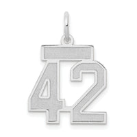 14kw Small Satin Number 42 Charm-WSS42