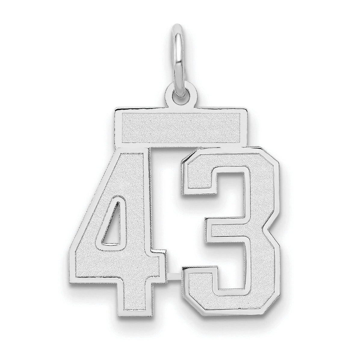 14kw Small Satin Number 43 Charm-WSS43