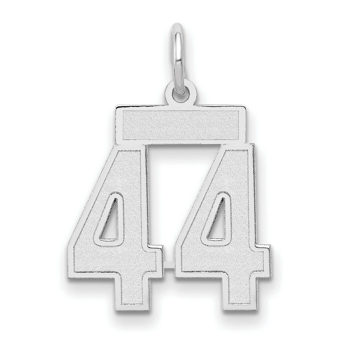 14kw Small Satin Number 44 Charm-WSS44
