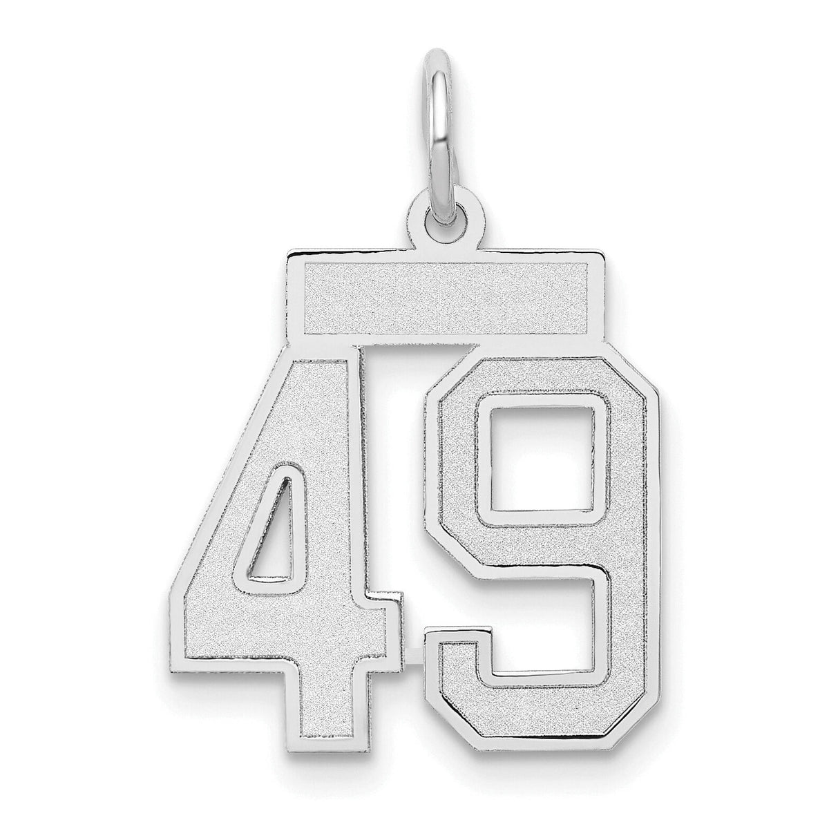 14kw Small Satin Number 49 Charm-WSS49