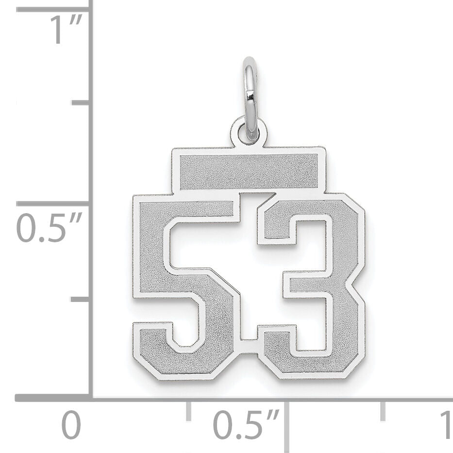 14kw Small Satin Number 53 Charm-WSS53