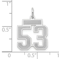 14kw Small Satin Number 53 Charm-WSS53