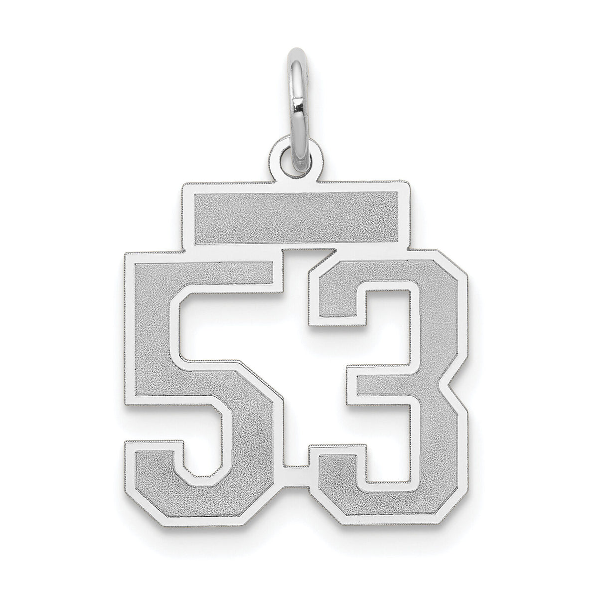 14kw Small Satin Number 53 Charm-WSS53