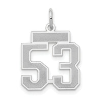 14kw Small Satin Number 53 Charm-WSS53