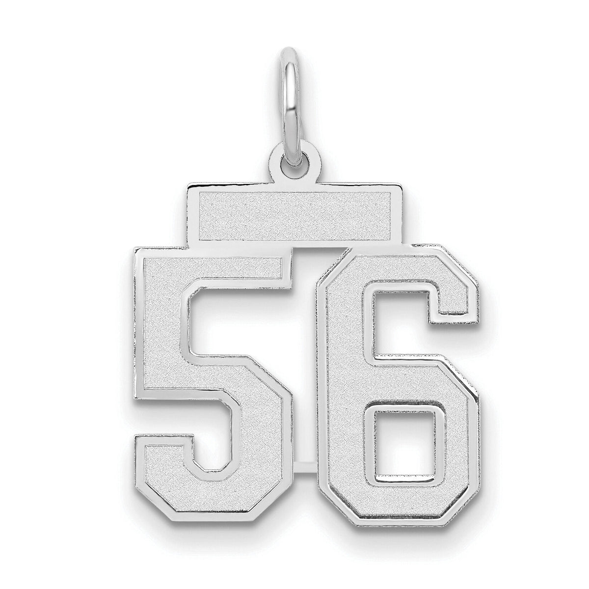 14kw Small Satin Number 56 Charm-WSS56