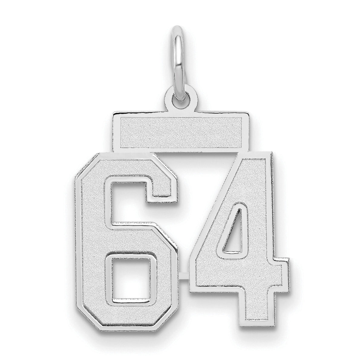 14kw Small Satin Number 64 Charm-WSS64