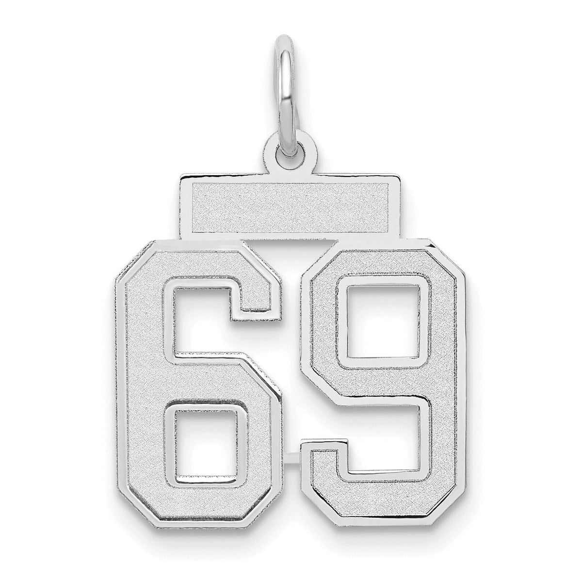 14kw Small Satin Number 69 Charm-WSS69