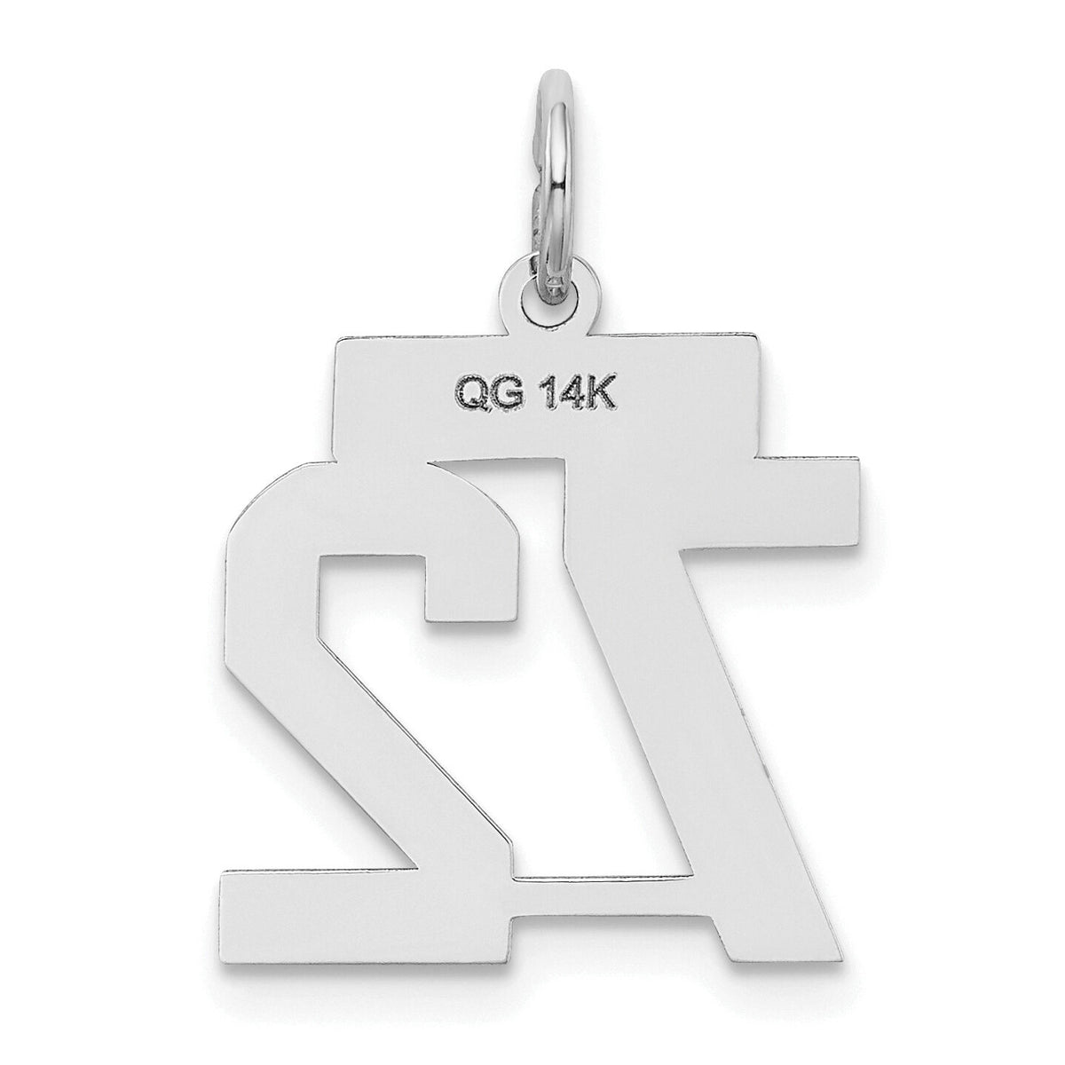 14kw Small Satin Number 72 Charm-WSS72