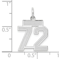 14kw Small Satin Number 72 Charm-WSS72
