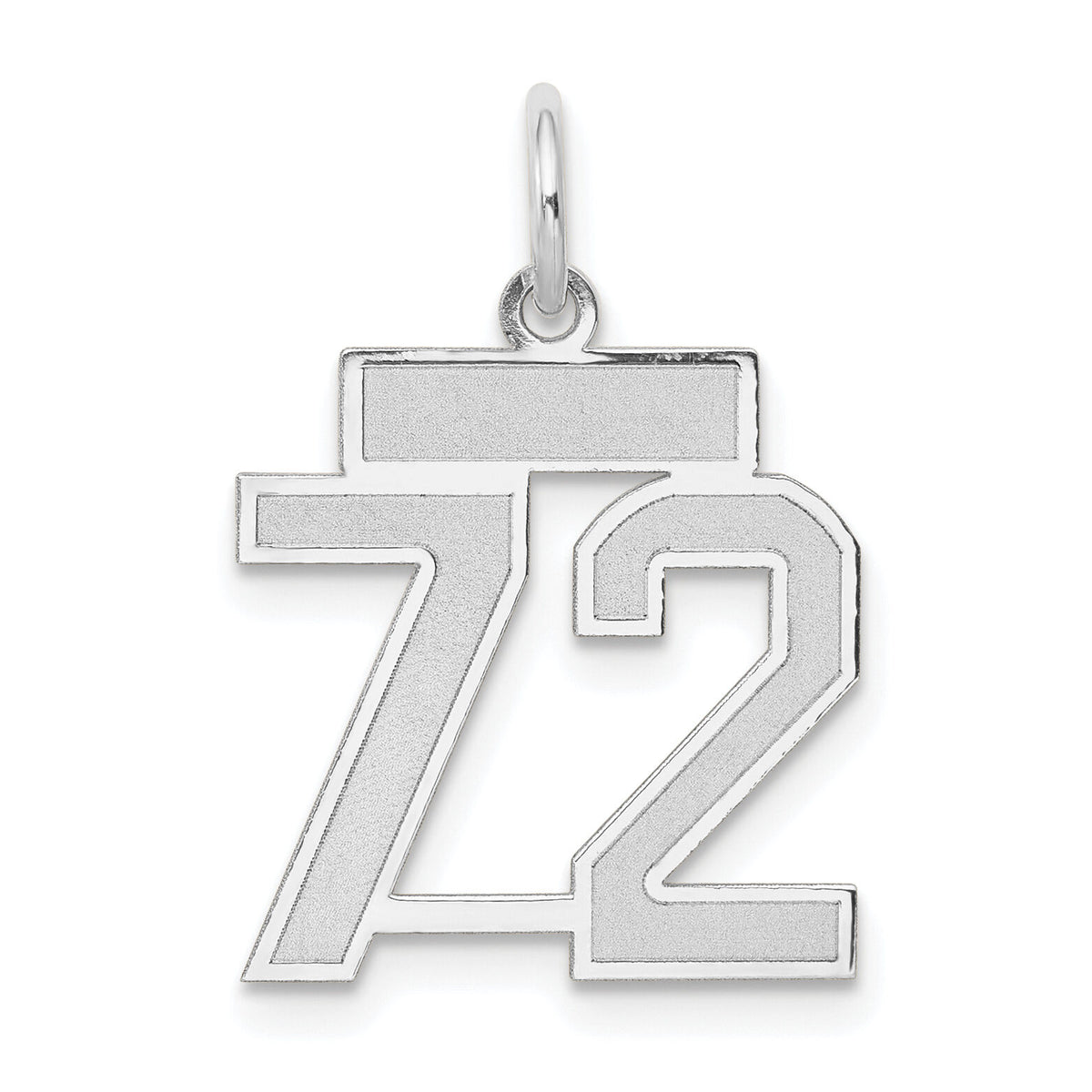 14kw Small Satin Number 72 Charm-WSS72