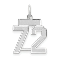 14kw Small Satin Number 72 Charm-WSS72