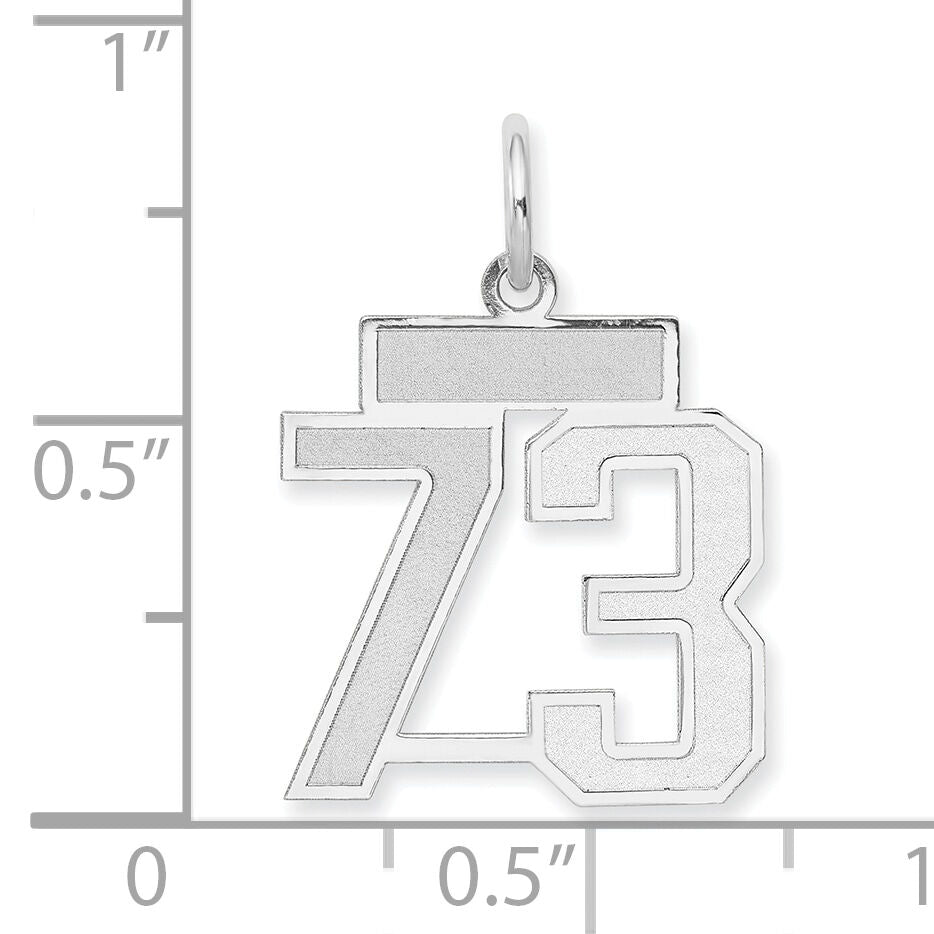 14kw Small Satin Number 73 Charm-WSS73
