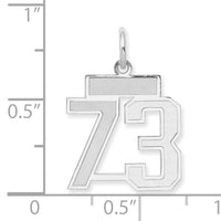 14kw Small Satin Number 73 Charm-WSS73