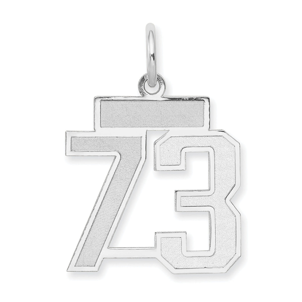 14kw Small Satin Number 73 Charm-WSS73