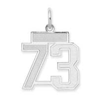 14kw Small Satin Number 73 Charm-WSS73