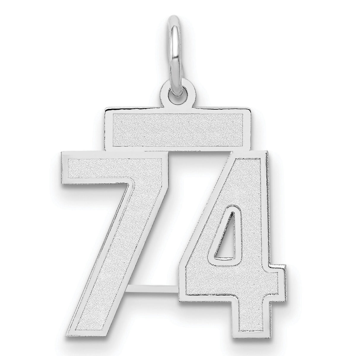 14kw Small Satin Number 74 Charm-WSS74