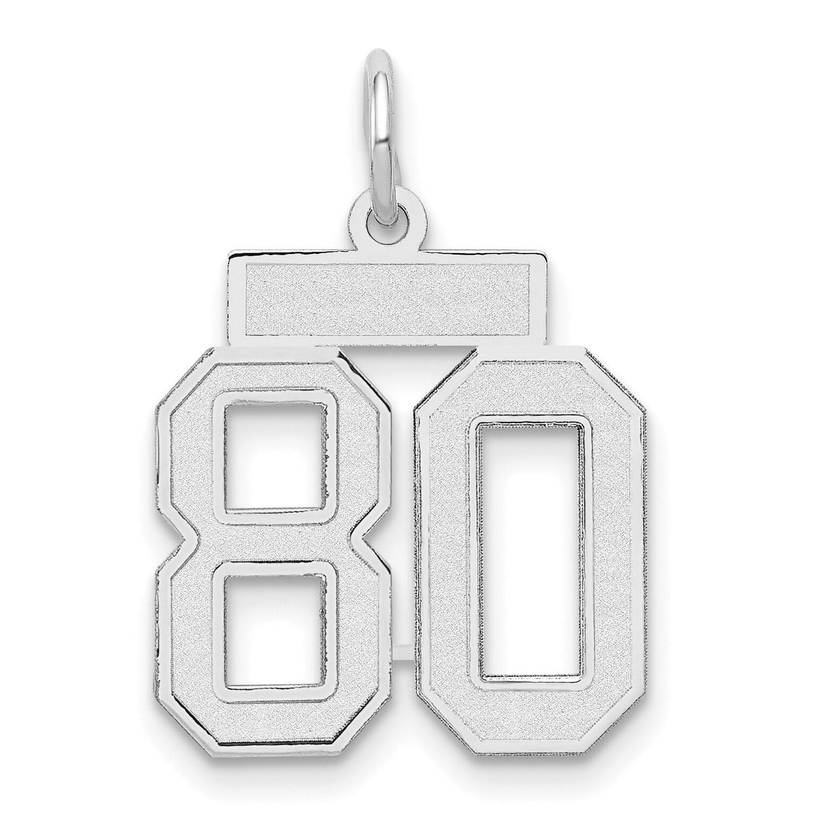 14kw Small Satin Number 80 Charm-WSS80