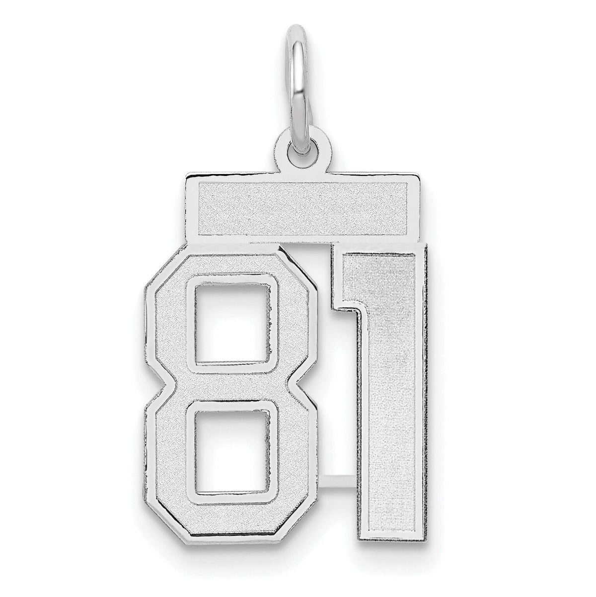 14kw Small Satin Number 81 Charm-WSS81