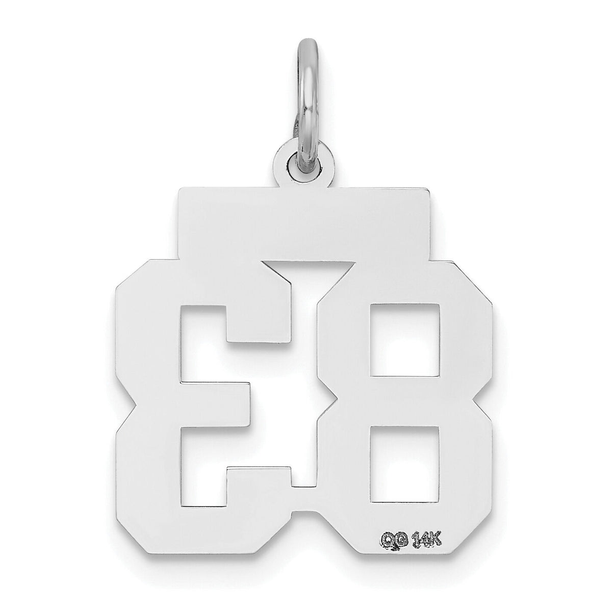 14kw Small Satin Number 83 Charm-WSS83