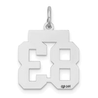14kw Small Satin Number 83 Charm-WSS83