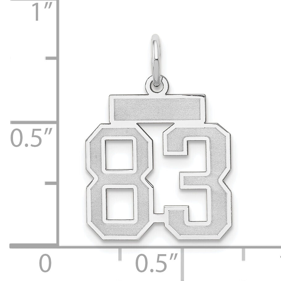 14kw Small Satin Number 83 Charm-WSS83