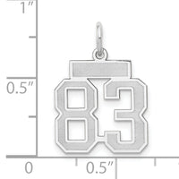 14kw Small Satin Number 83 Charm-WSS83
