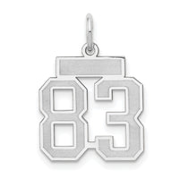14kw Small Satin Number 83 Charm-WSS83
