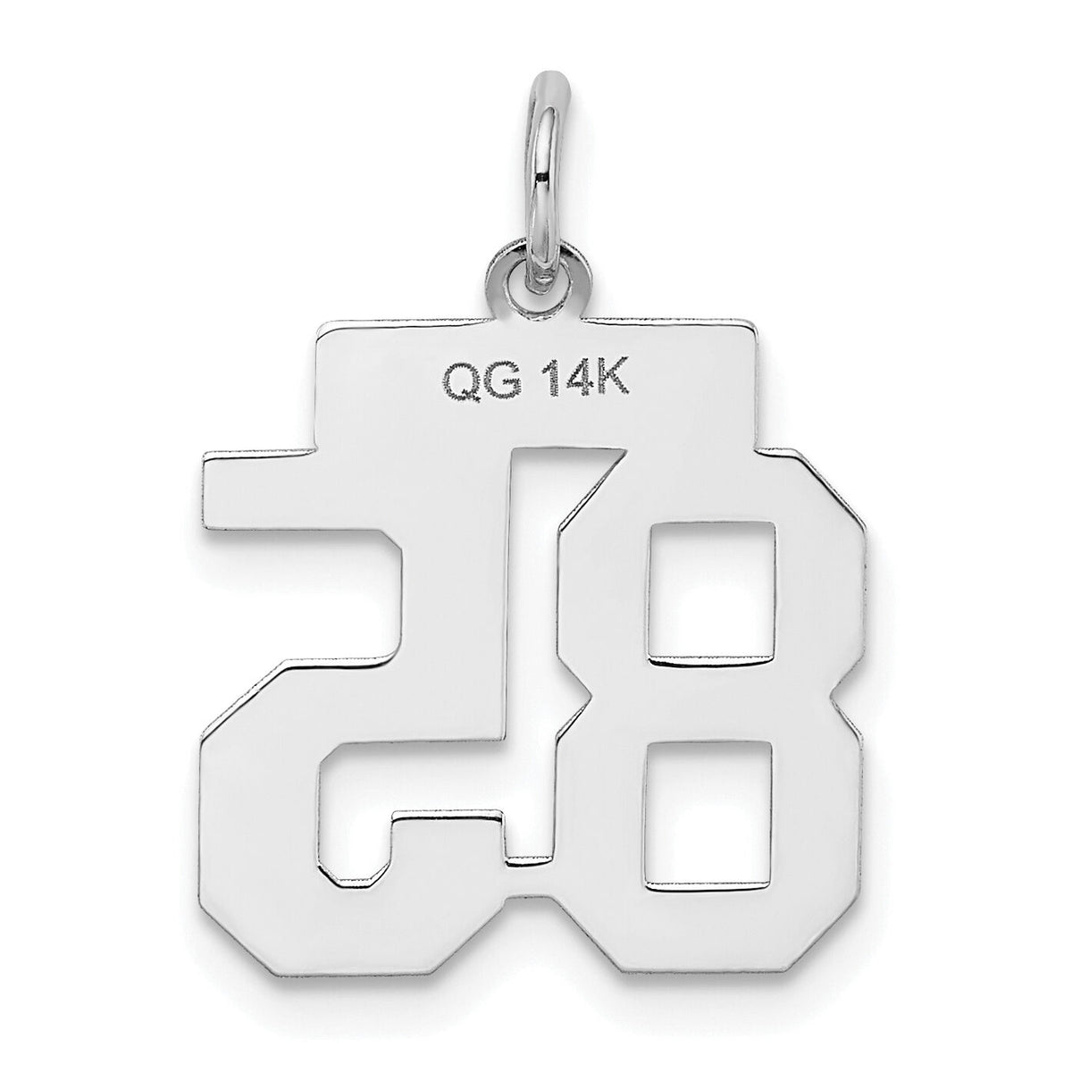 14kw Small Satin Number 85 Charm-WSS85