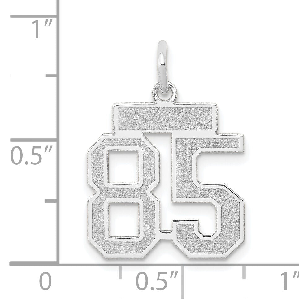 14kw Small Satin Number 85 Charm-WSS85