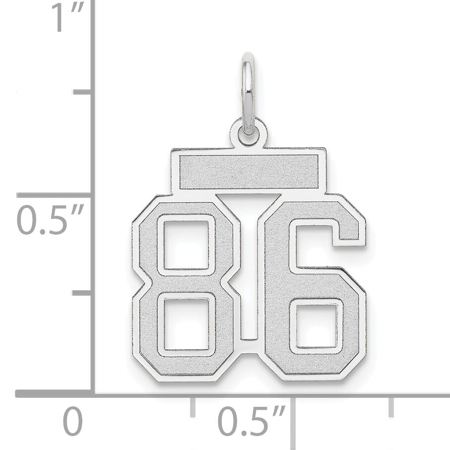 14kw Small Satin Number 86 Charm-WSS86