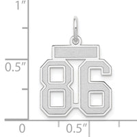 14kw Small Satin Number 86 Charm-WSS86