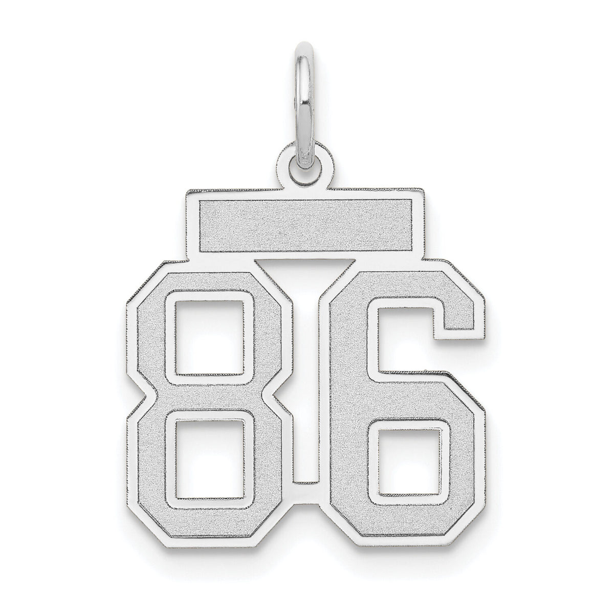 14kw Small Satin Number 86 Charm-WSS86