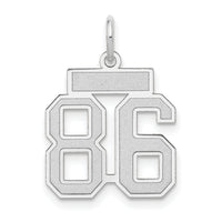 14kw Small Satin Number 86 Charm-WSS86