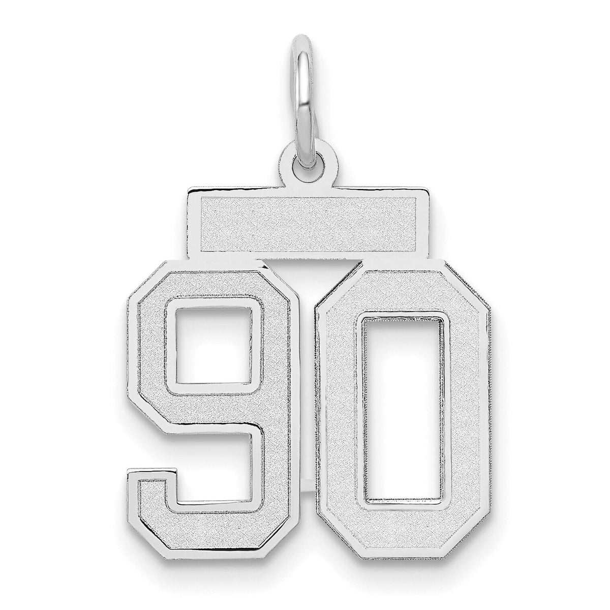 14kw Small Satin Number 90 Charm-WSS90