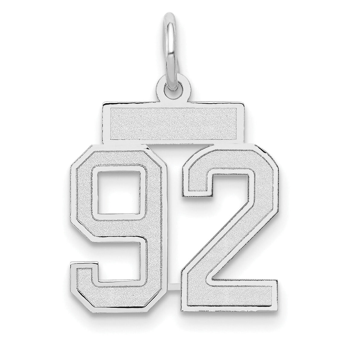 14kw Small Satin Number 92 Charm-WSS92