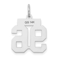 14kw Small Satin Number 96 Charm-WSS96
