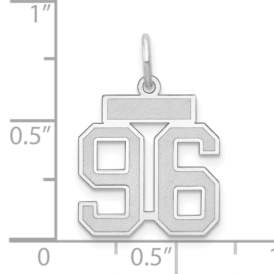14kw Small Satin Number 96 Charm-WSS96