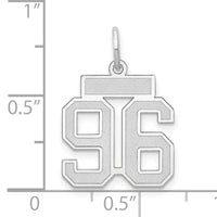 14kw Small Satin Number 96 Charm-WSS96