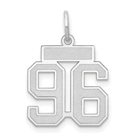 14kw Small Satin Number 96 Charm-WSS96