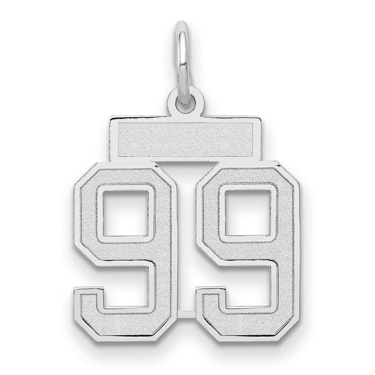 14kw Small Satin Number 99 Charm-WSS99